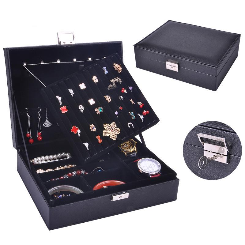 High Face Value Luxury Jewelry Storage Box Multifunction Earrings Necklace Rings Storage Box Pure Color Jewelry Display Boxes