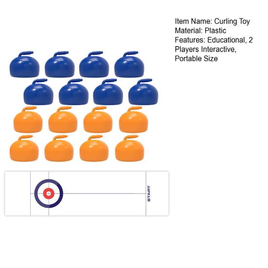 Kids Curling Board Game with Foldable Mat 8/16 Pucks Toddlers Educational Floating Stone Game 2 Players Family Interactive Hockey Toy