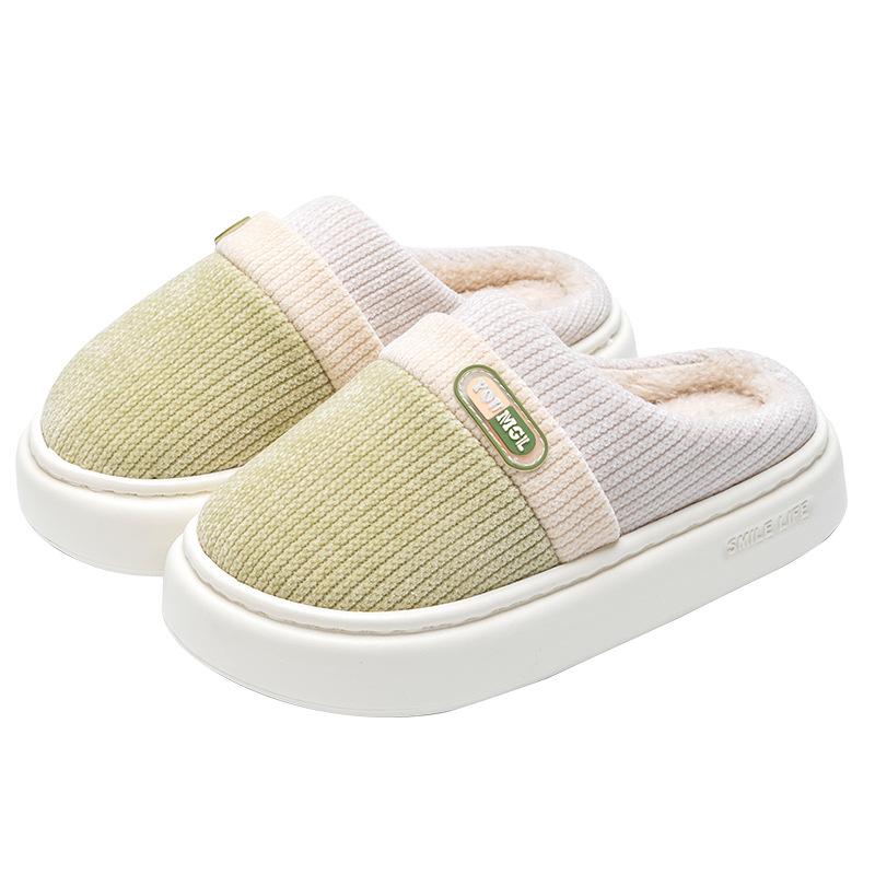 Baumwollpantoffeln mit dicker Sohle Winter 2025 neu Indoor Zuhause rutschfest warm Farbabstimmung Outdoor Baumwollschuhe