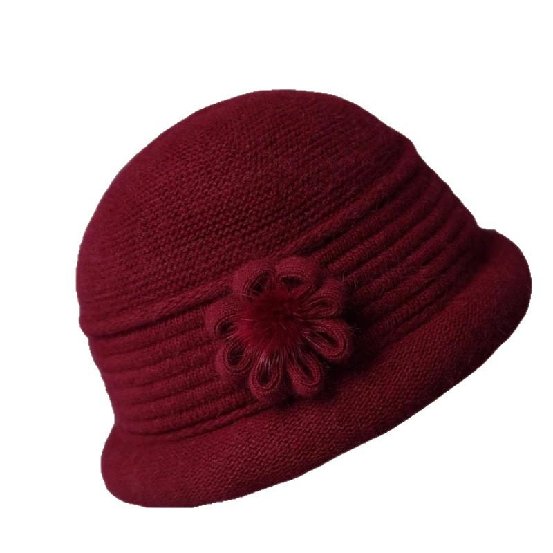 Women's Knitted Wool Hat - Warm, Velvety, and Perfect for Middle-Aged & Elderly