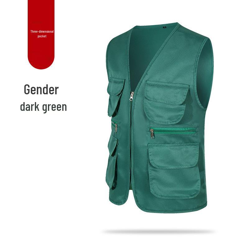 Custom Logo Multi-Pocket Reflective Safety Vest for Photography, Volunteers, and Construction