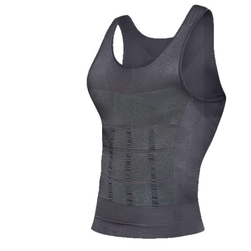 

Мужской жилет-бодишейпер для контроля живота - Плотный, эластичный, облегающий спортивный корсет 3XL серый