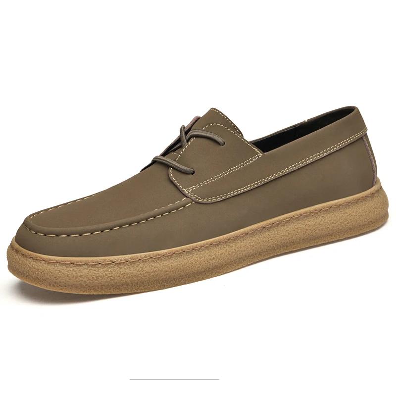 Elegantes Men Genuine Leather Shoes Business Dress Shoes All-Match Casual Flat Lace-Up Oxford Shoes Antiskid Man Formal Footwear