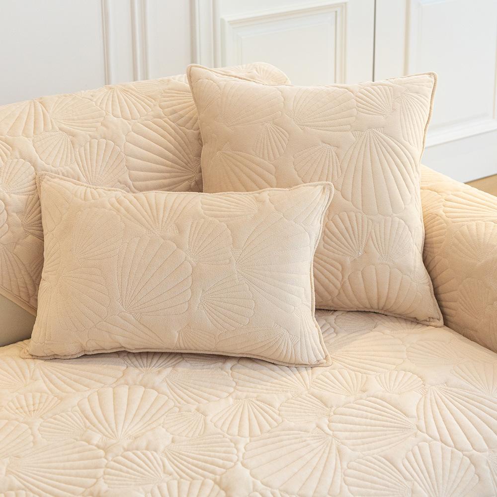 Nordic Crystal Velvet Sofa Cushion Thickened General New Sofa Cushion Cream Non-slip Sofa Cover Cover Towel