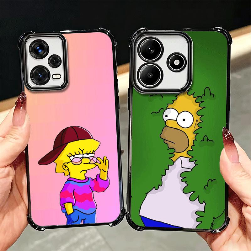 Cartoon Homers-S-Simpsons Soft Phone Case For Xiaomi Redmi Note 14 15 Pro Plus 13 12 11S 11T 5G 10 9S 9 Plating Anti-Fall Fundas