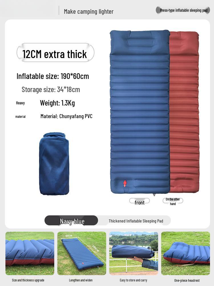 

Automatic Inflatable Camping Mattress - Moisture-Proof, Portable, Thickened Air Cushion for Single Person Sleeping Pad