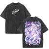 Emilia Re:Zero Anime Aufdruck T-Shirt Mode Vintage Gewaschen Streetwear Lässig Übergroß 100% Baumwolle T-Shirt Herren Damen T-Shirts Oberteile