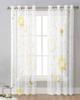 Stars Moon Sun Abstract White Sheer Curtains for Living Room Decoration Window Curtains for Kitchen Tulle Voile Organza Curtains