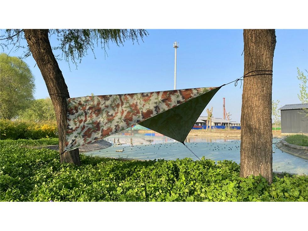 Portable Silver Coated Anti-UV Camping Hammock with Awning for 1-2 People