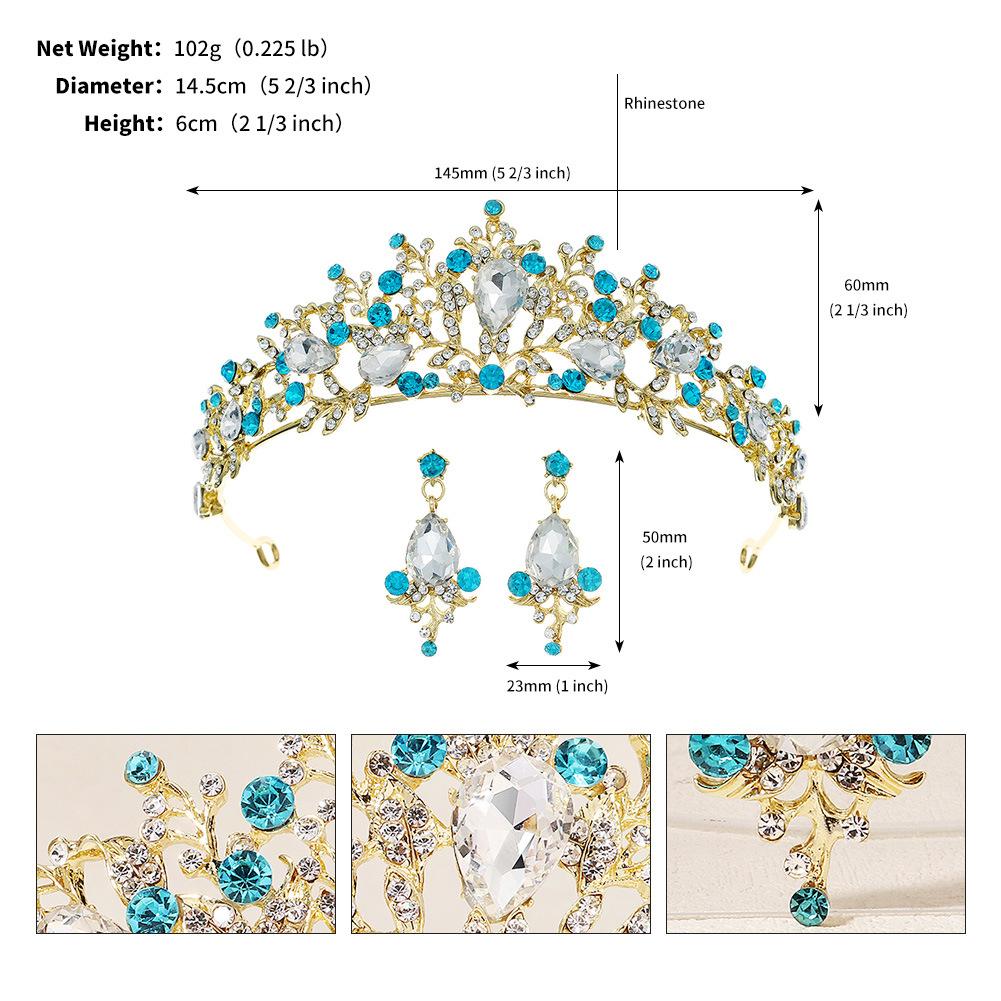

Новый Смурфик Принцесса Корона Ретро Дворцовый Стиль Головные Уборы Серьги Капли Воды Набор Корона Для Вечеринки Выпускного Вечера