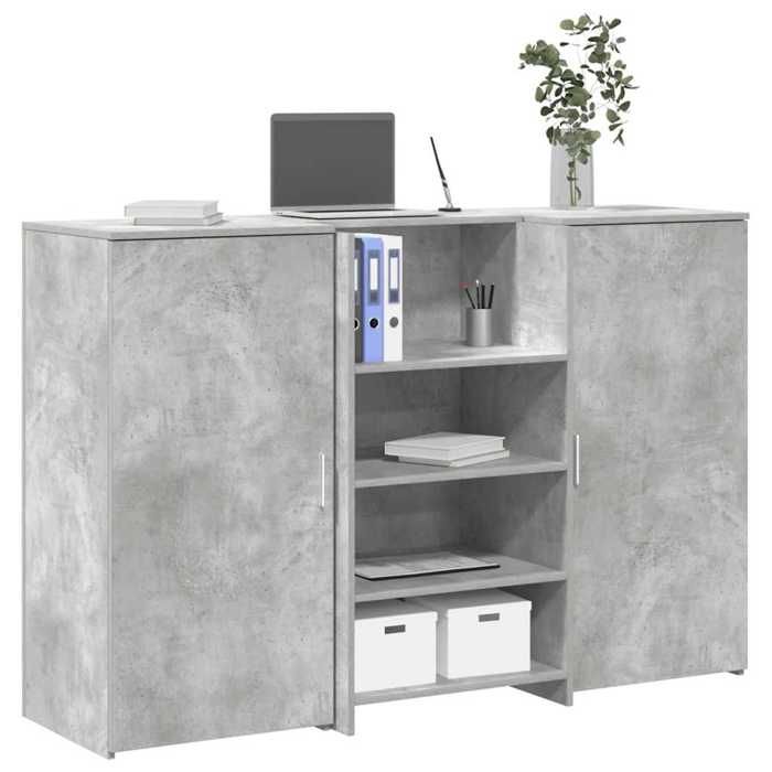 VidaXL Reception Desk Concrete Grey 155x50x103.5cm Engineered Wood, Reception Counter, Salon Reception, Counter 3324199