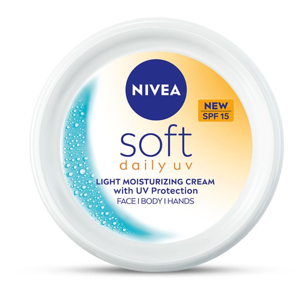 Nivea Moisturizing Cream SPF 15 with Vitamin E & Shea Butter, 100ml, Lightweight Daily Face Cream for All Skin