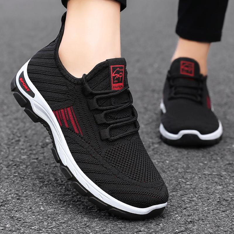 Shoes Women's Sports Shoes 2025 Versatile Women's Single Shoes Soft Soles Comfortable and Not Tired Feet Running Shoes Breathable Fly-woven Shoes