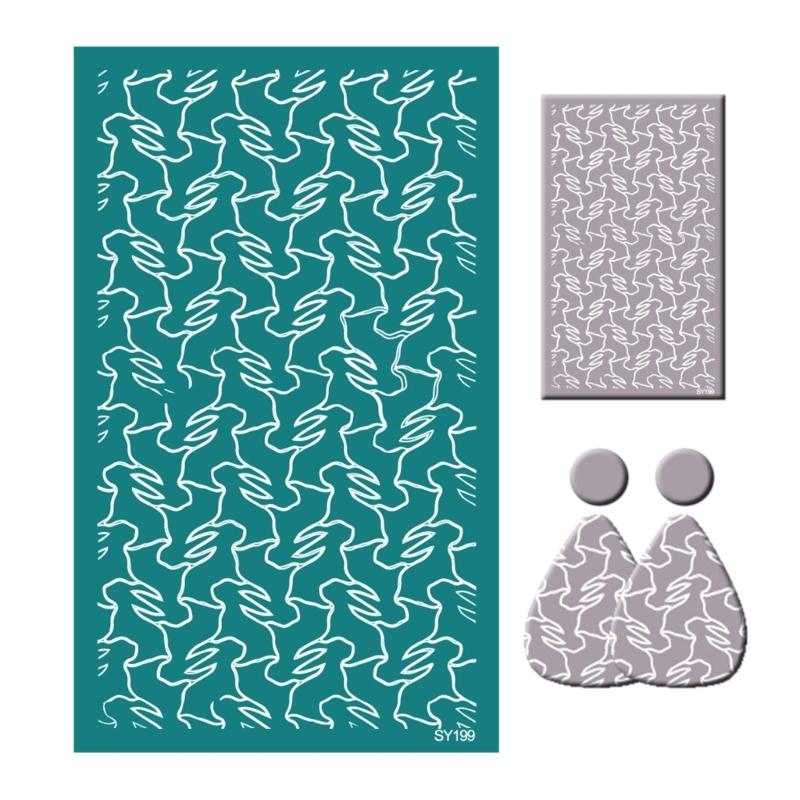 Bunnies Eggshell Silkscreen Print Stencils 6.3x4Inch Washable for Clay Earrings Jewelry Making Printing on Clay Fabric