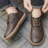 Herren Übergröße Retro Britischer Stil PU Lederschuhe Knöchel Bequem Fußgefühl Freizeitschuh Abriebfeste Laufsohle Laufschuhe