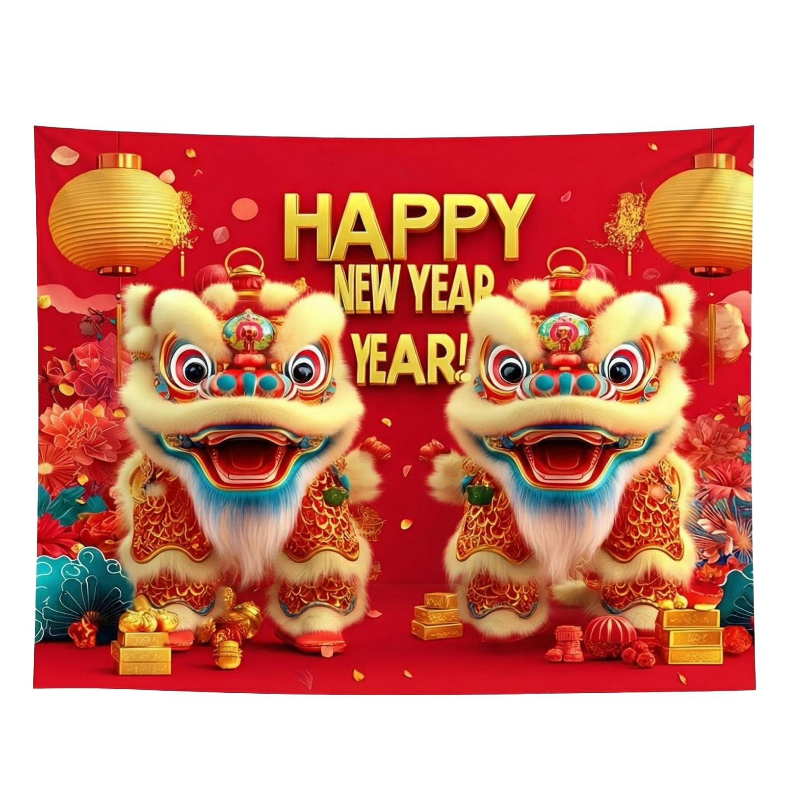 New Year s Garage Door Background Cloth, New Year s Eve Party Decoration Background Cloth, Outdoor Scene Layout Hanging Cloth