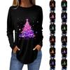 Women's Loose Comfortable Casual Fashion V-Neck Christmas Print Long Sleeve Hoodie