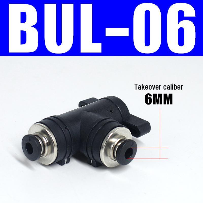 Pneumatic BUC-6-10 Hand Valve: 8mm Air Hose, 12mm Manual Straight Valve with Quick Connect Fitting