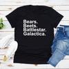 Camiseta Bears Beets Battlestar Galactica Camiseta Dwight Schrute Camiseta Programa de TV The Office Camisetas Divertidas para Mujer Camiseta de Manga Corta