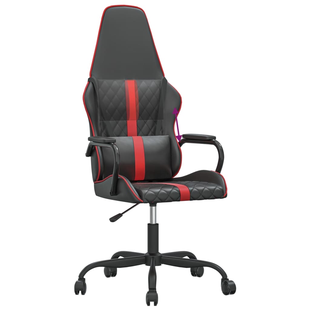 Gaming Chair Black and Red Synthetic Leather
