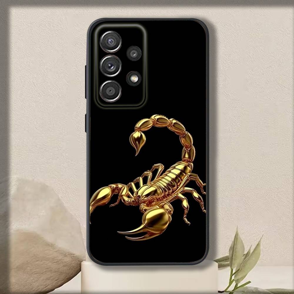 Animal Scorpion Phone Case For Samsung S 25,24,23,22,30,21,10,9,Ultra,Plus,Lite,FE,4,5 G Soft Black Case