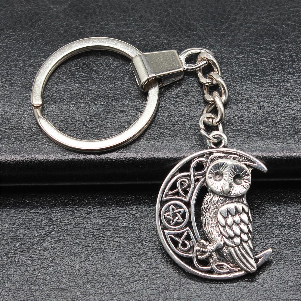Herren Schlüsselanhänger DIY Metallhalter Kette Vintage Eulen Anhänger Kreativer Party Schmuck Zubehör Geschenk