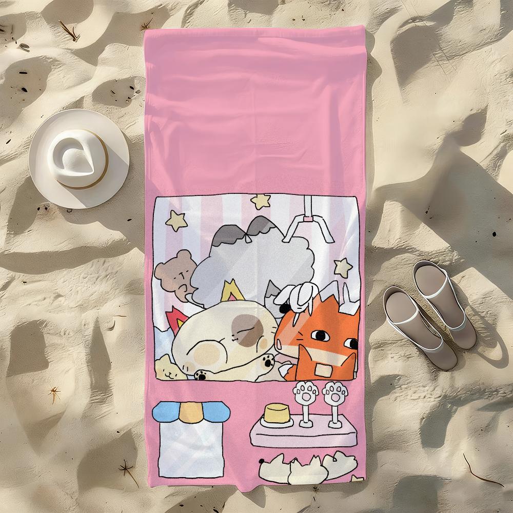 Cute PawPals Puff Phos Woon Towel For Swim Yoga Gym Quick Drying Soft and skin-friendly Beach Towels All-Season