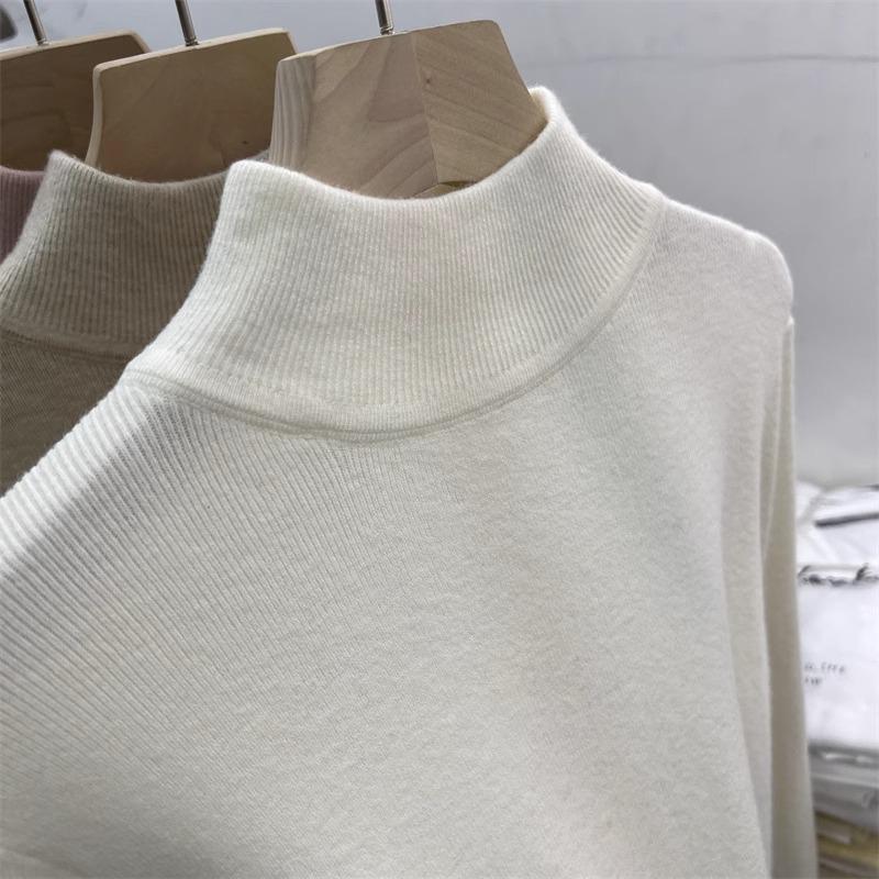 Šik červený angorový pletený svetr: Dámský top slim fit s polovyvýšeným krkem na podzim/zimu