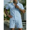 Men Casual Summer Short Sleeve Shirt And Shorts Beach Vacation Set