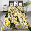 3D Small Daisy Pattern Bedding Single Double Bed Full Size Plant Chrysanthemum Pattern Pillowcase and Quilt Cover 2 or 3 Comfortable Home Decoration