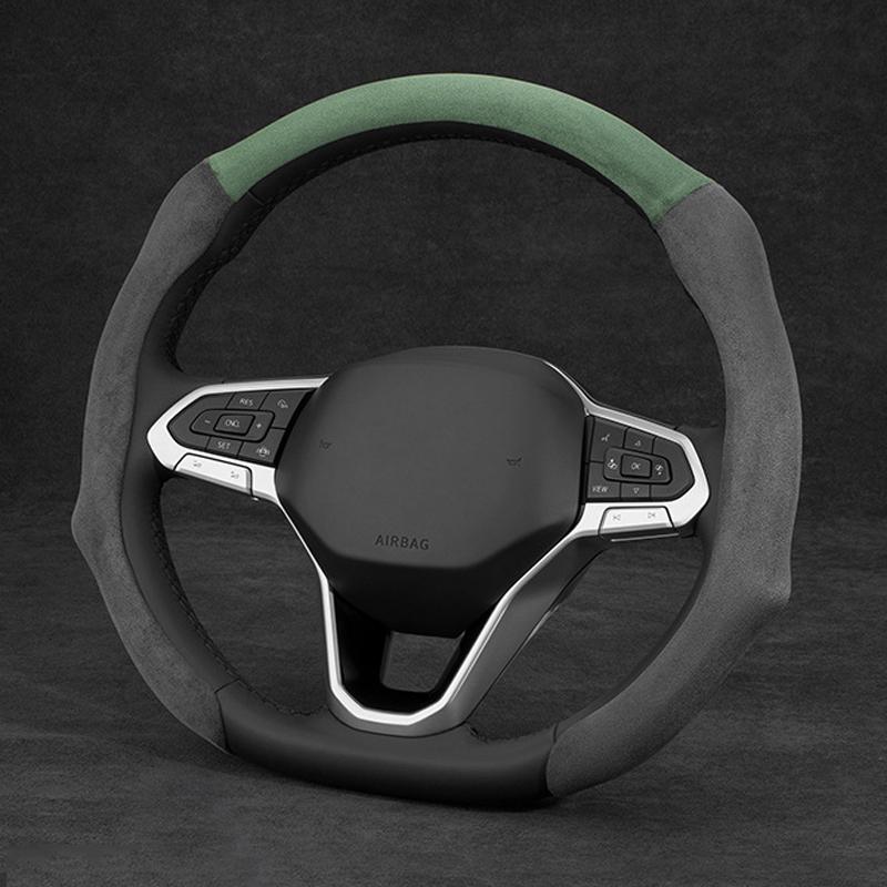 5D Premium Sports Suede Car Steering Wheel Cover Breathable Universal Non-slip 15inch/38cm New Styling Booster Covers Auto Parts