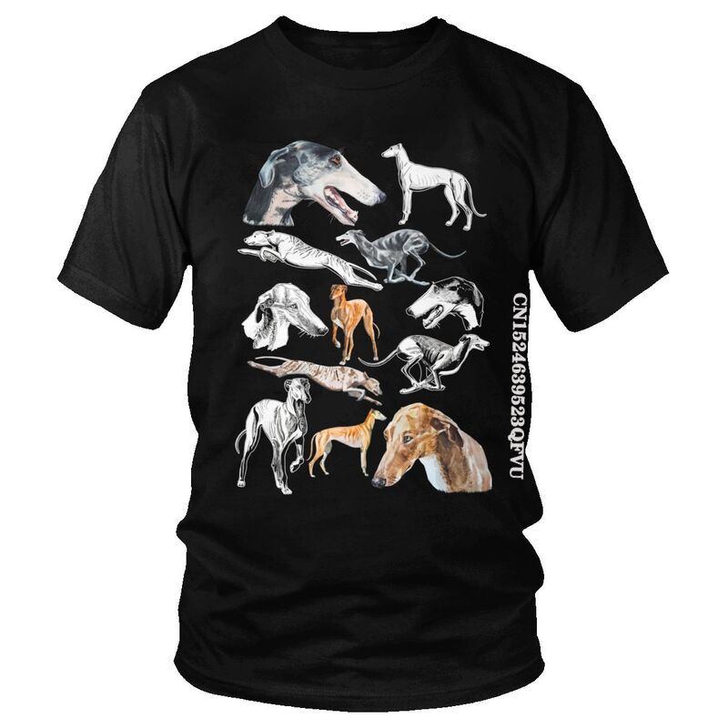 Male Greyhound Dog T Shirts Graphic Pet Whippet Sighthound Lover Tshirt Cool T Shirt Cotton Oversized Tee Tops EMO Men