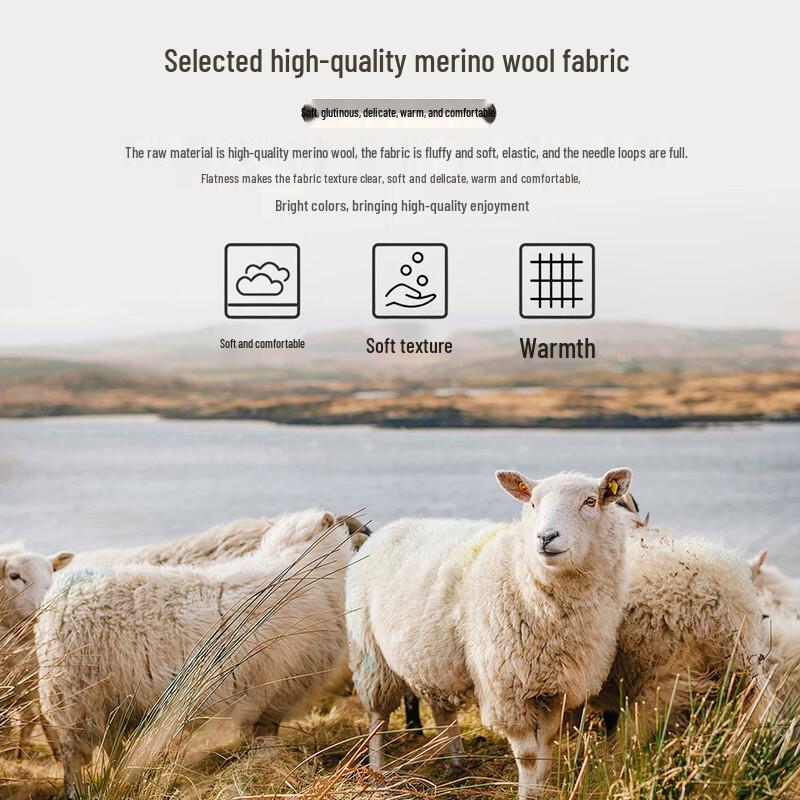 Snowflying Men's Merino Wool Blend Half-Zip Pullover Sweater