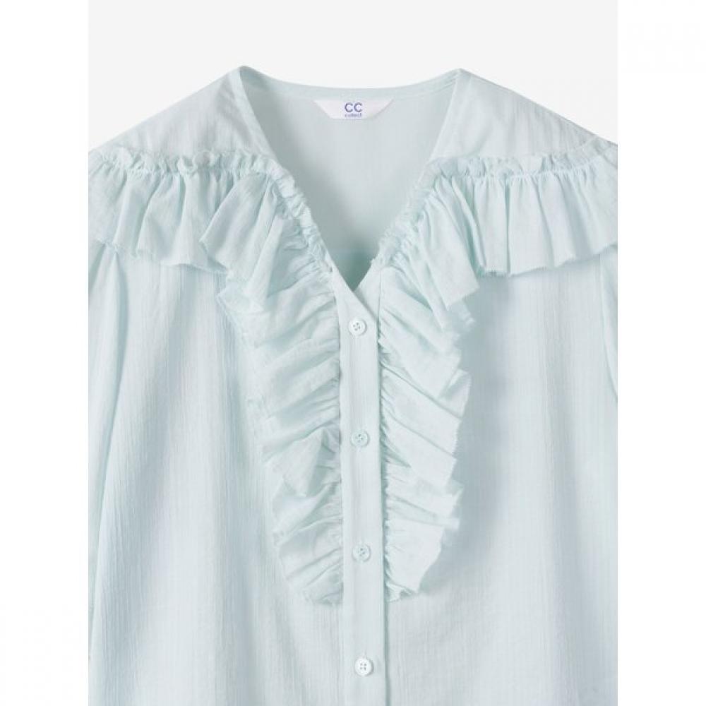 Cc Collect Crinkle Cotton Ruffle Blouse C252msc051