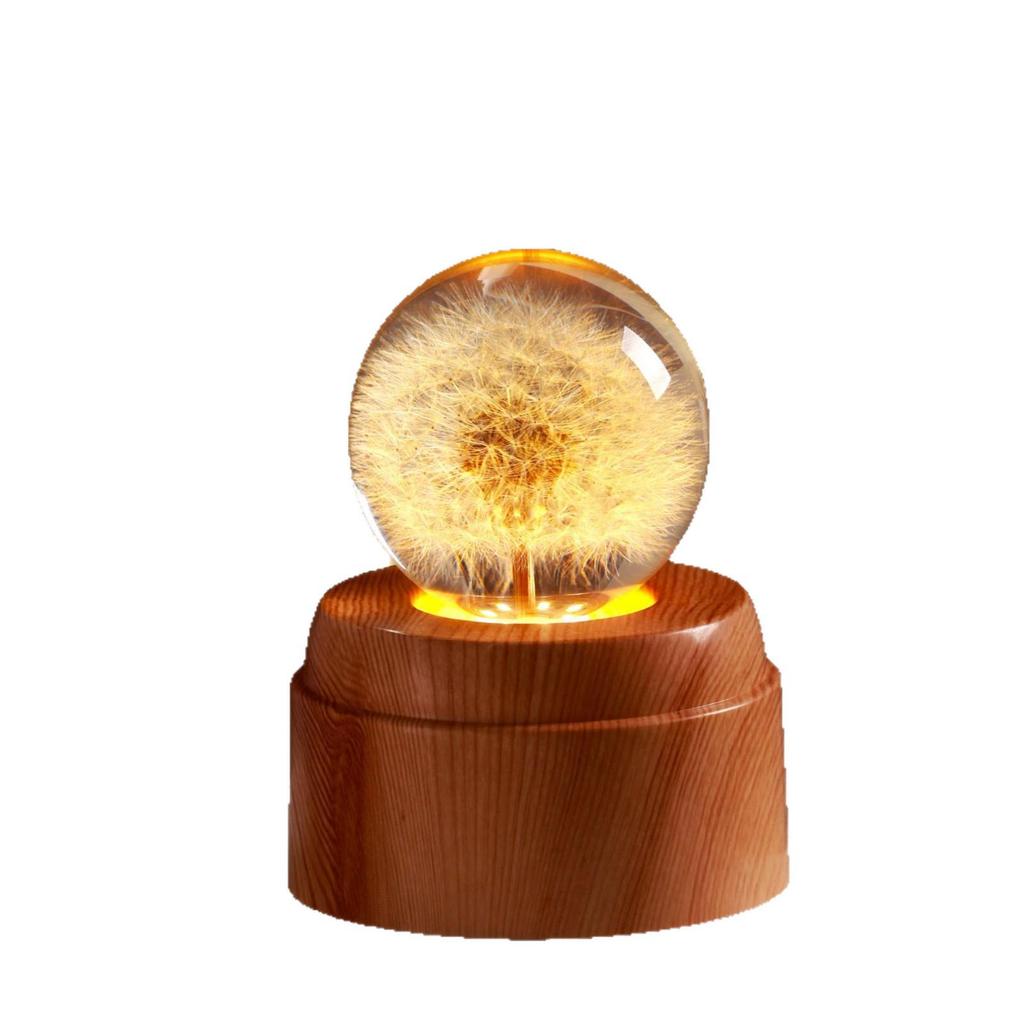 Drehendes Löwenzahn-Nachtlicht-Ornament - Trendiges Harzspielzeug für Schreibtisch oder Wohnzimmer, Perfektes Geburtstagsgeschenk