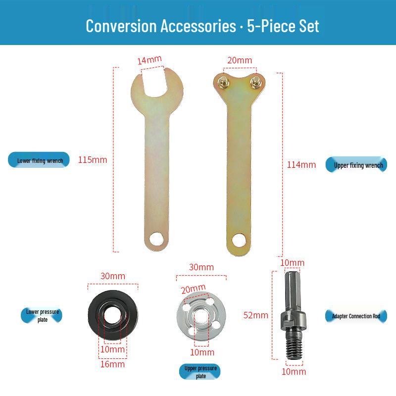 Cordless Drill Angle Grinder Attachment: Multifunctional Conversion Rod Set for Cutting and Polishing