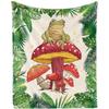 Cartoon Frog Mushroom Blanket Lovey Green Animal Flannel Throw Blankets for All Season Botanical Plush Soft Bed Sofa Blanket