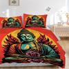 3pcs Buddha Statue Bedding Set - 1 Duvet Cover + 2 Pillowcases(Core Not Included), Machine Washable Polyester, All-Season Comfort, Bedroom D