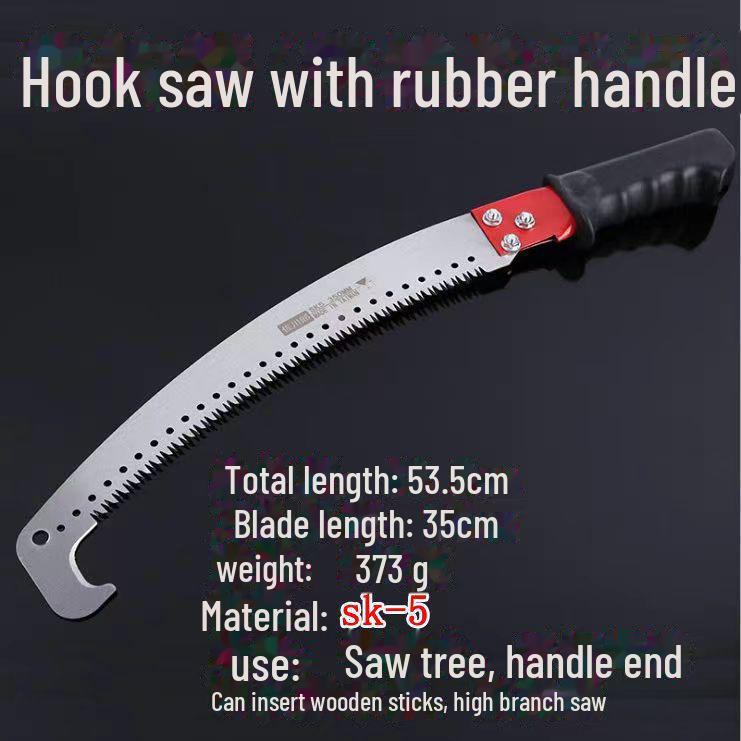 Curved Garden Hook Saw - Single/Double Pruning Tool for Fruit Trees and Woodworking.