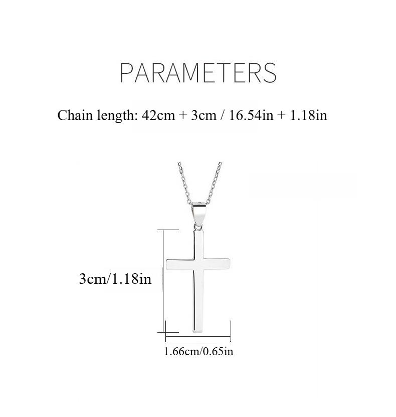 925 Sterling Silver Cross Necklace Fashion Pendant Collarbone Chain Women's Sweater Chain