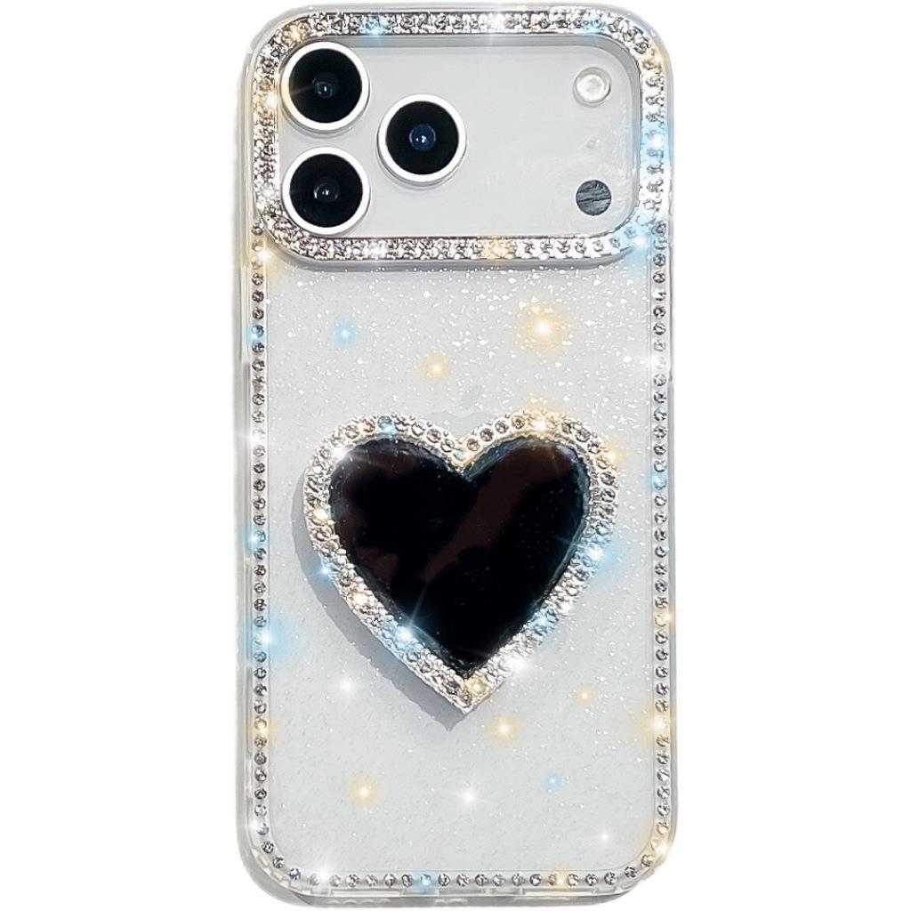Love Mirror Stand Mobile Phone Case for Apple 17Air Fashion 16E Glitter Powder 15PROMAX Glitter Diamond Case