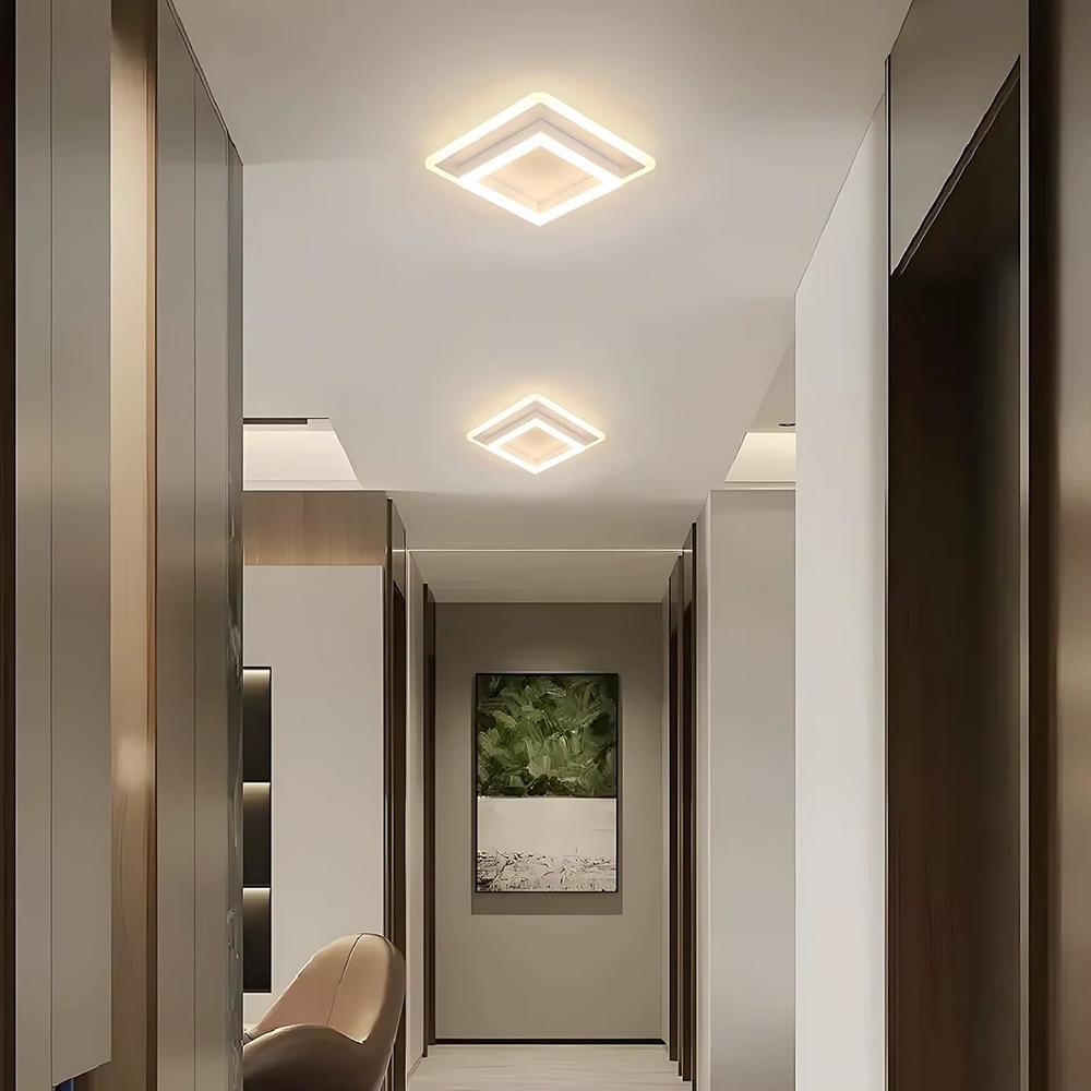 Quadratische Acryl Deckenleuchte Moderne LED Deckenlampe, Weiß 3-Farben-Licht Deckenleuchten für Schlafzimmer Büro Küche Wohnzimmer