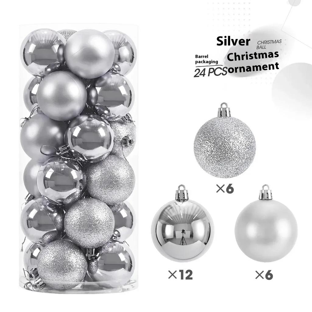 24pcs 6cm Christmas Tree Balls Big Christmas Ball Multicolor Ball Decorations Christmas Tree Ornaments Set for Home Party