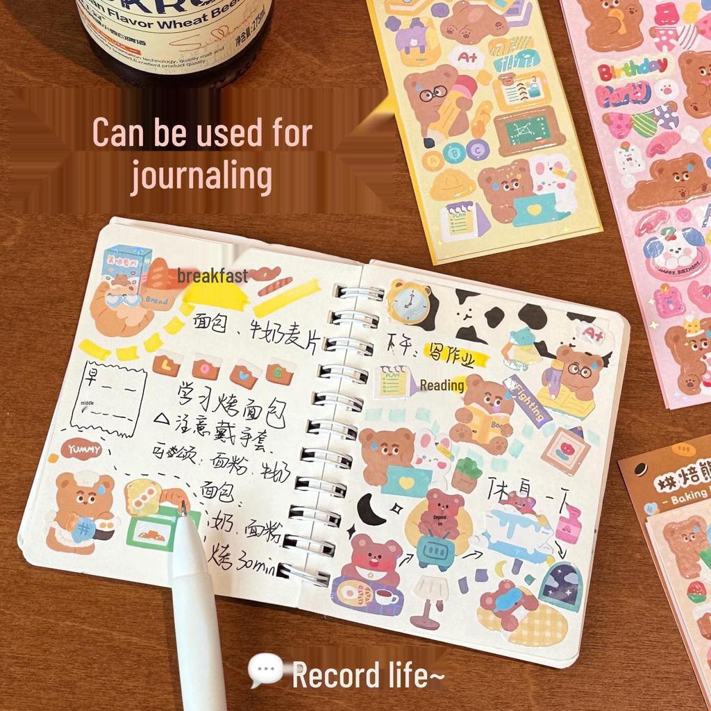 Tengyi Cute Cartoon Bear Stickers for DIY & Decorations