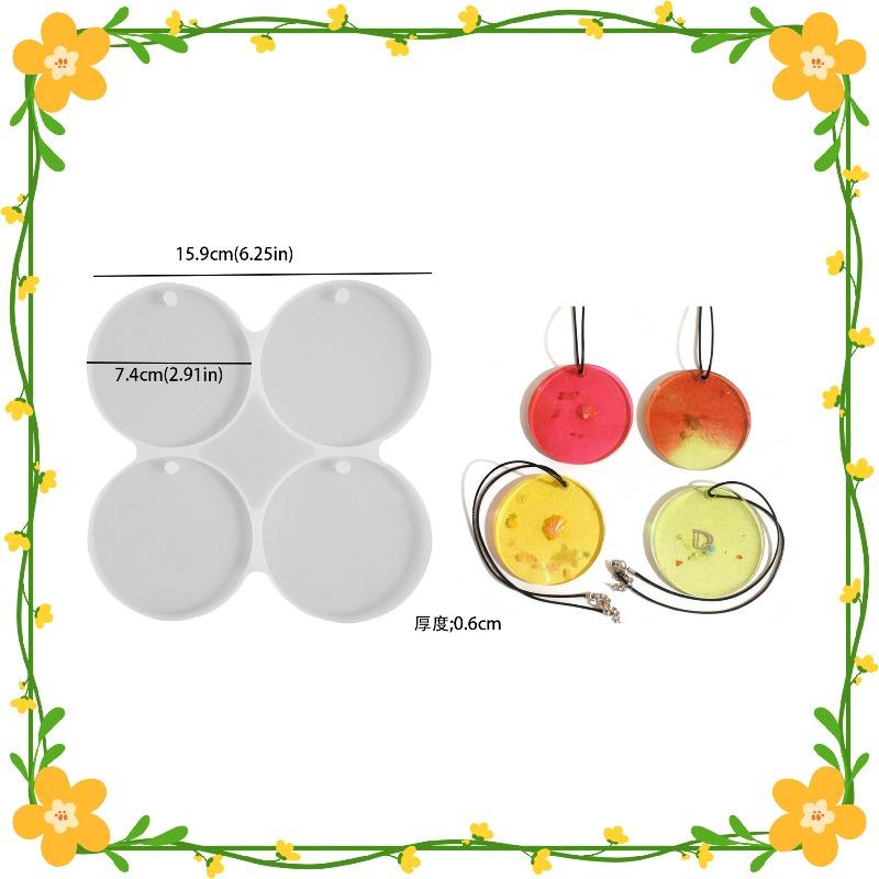 Dip Glue DIY Full-size 4-piece, 9-piece, 12-piece Circular Nameplate Pendant Earrings with Holes Resin Silicone Mold
