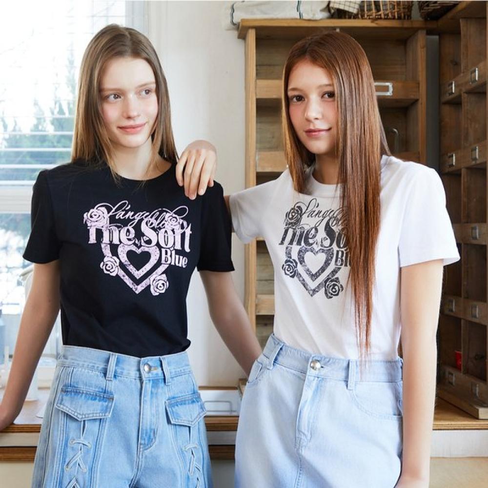 EGOIST HearT MoTif PrinTing ShorT Sleeve T shirT  es2oTh09 
