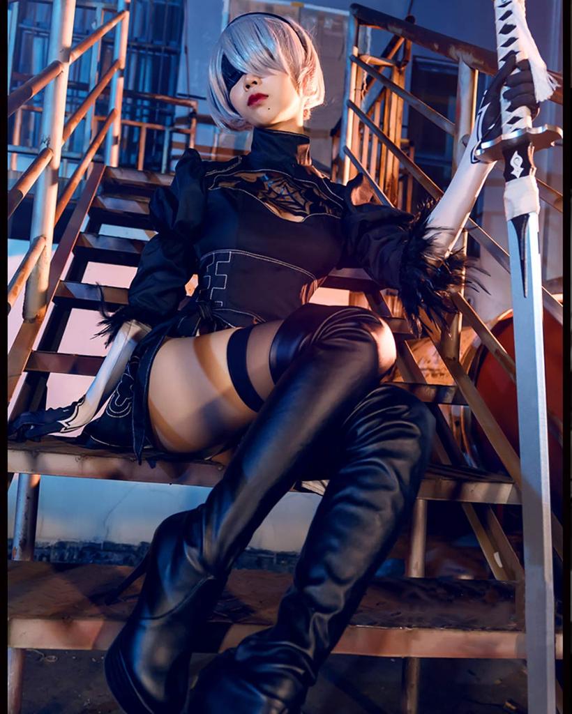 Wig Included 2B YoRHa 2 Type B Cosplay Halloween Nier [milky Time] NieRAutomata No. (Costume + Wig)
