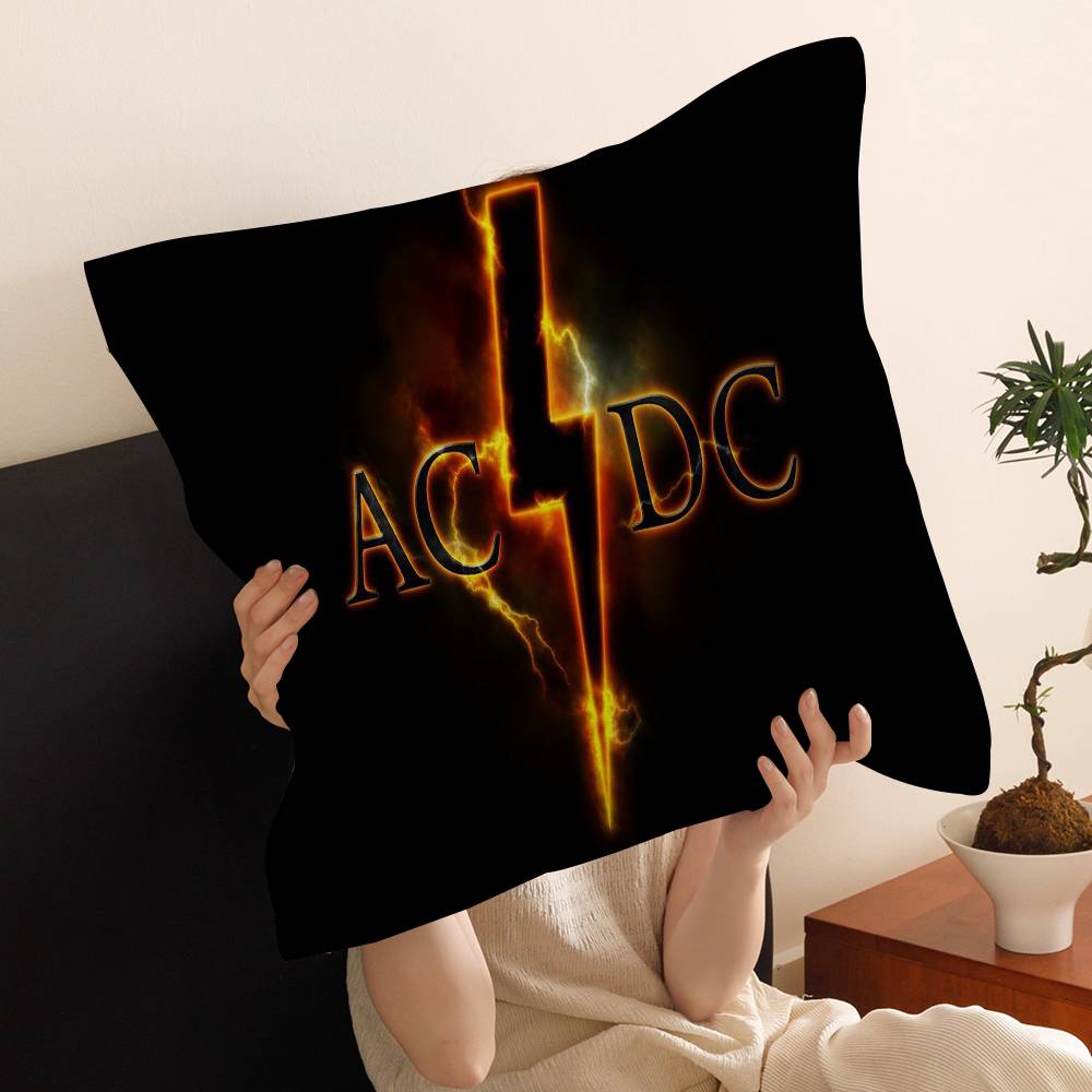 A-AC-DC Band Kissenbezug Auto Wurfkissenhülle Für Sofa Auto Weihnachtsgeschenk 40x40cm 45x45cm