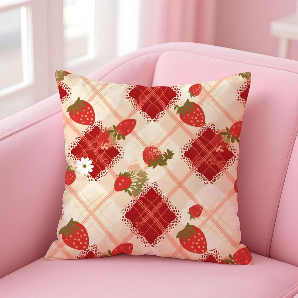 Colorful checkered pattern Cushion Cover Pillow Case Soft Skin Friendly Fabric Comfort Concealed Zipper