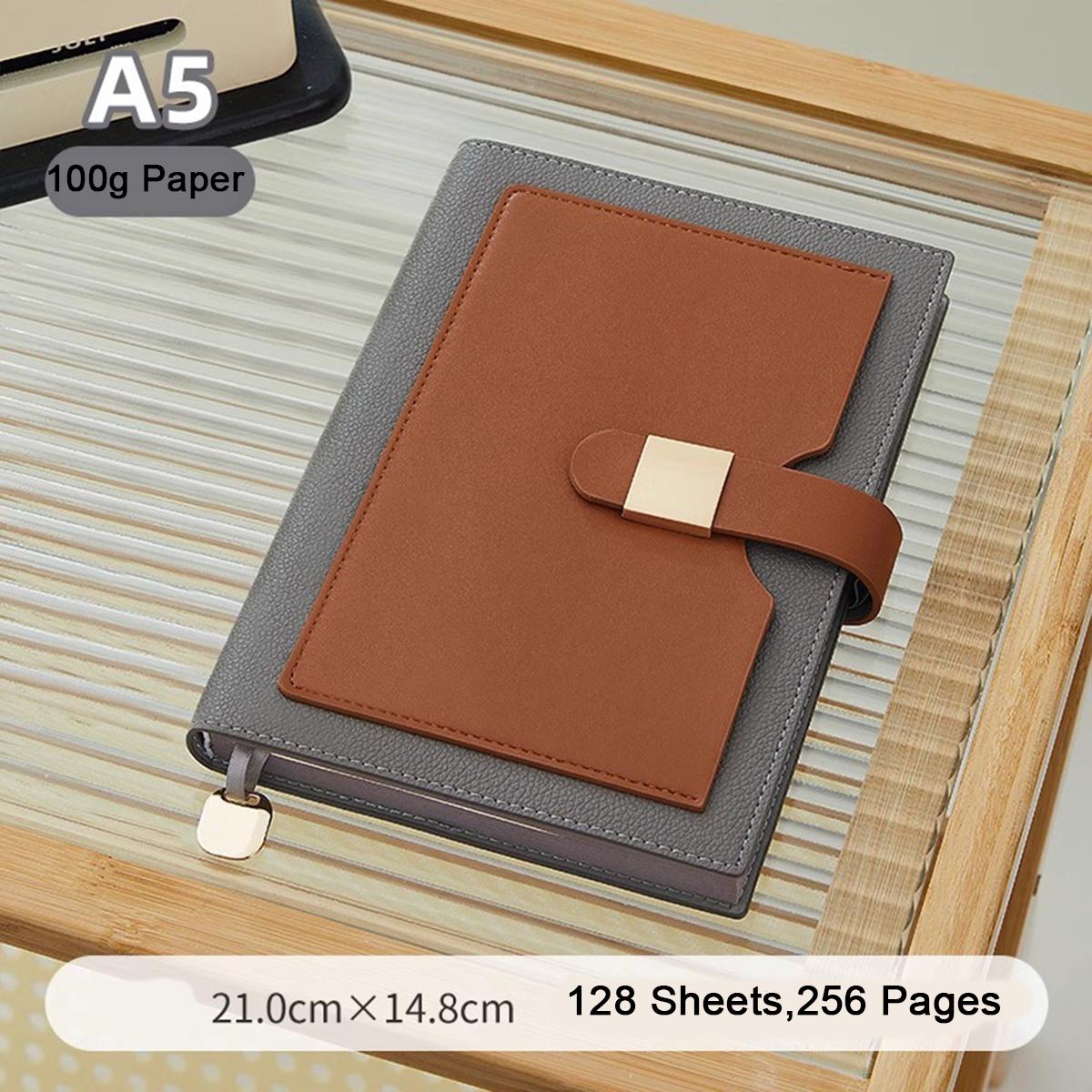 

Тетрадь для записей из высококачественной кожи формата А5, журнал для записей деловых встреч, утолщенный рабочий блокнот, ежедневник с пряжкой A5